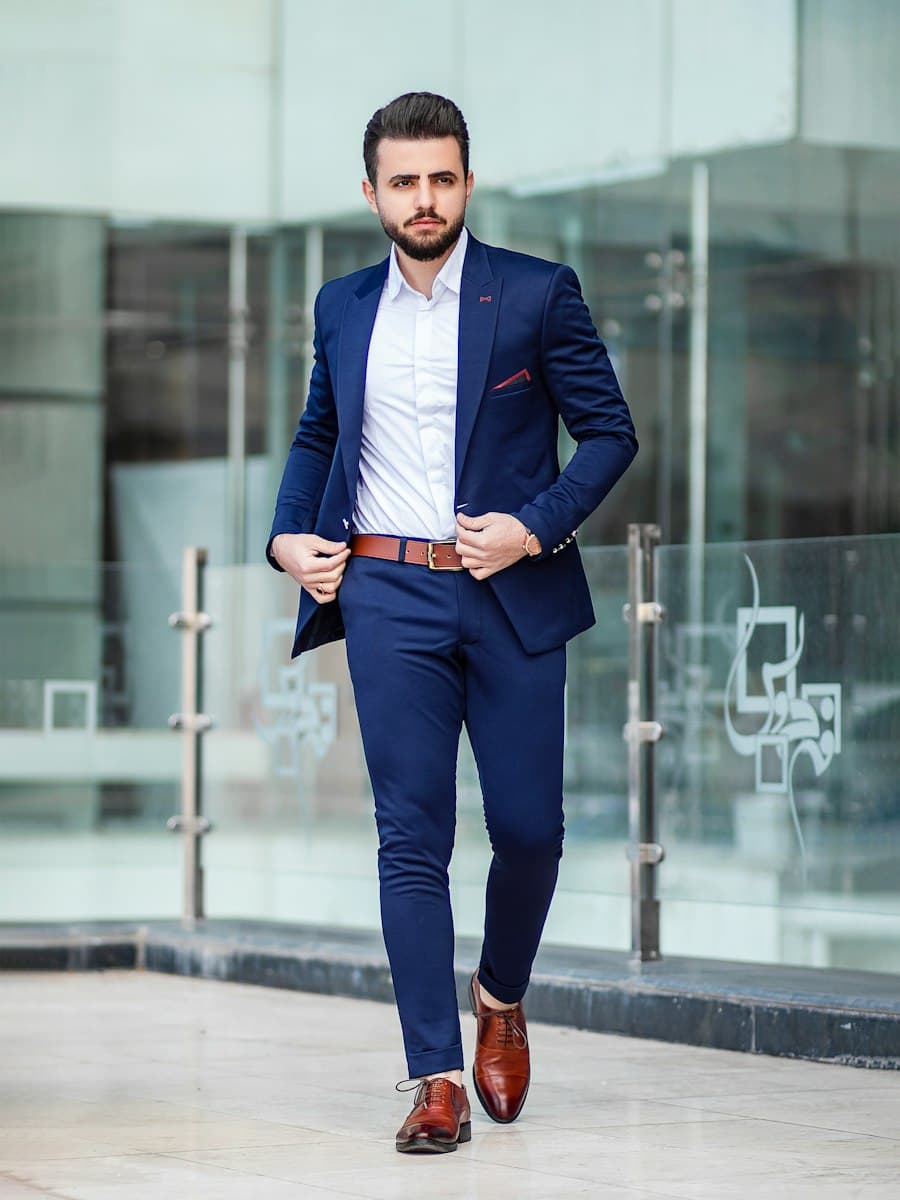 Navy Tailored Suit — Navy