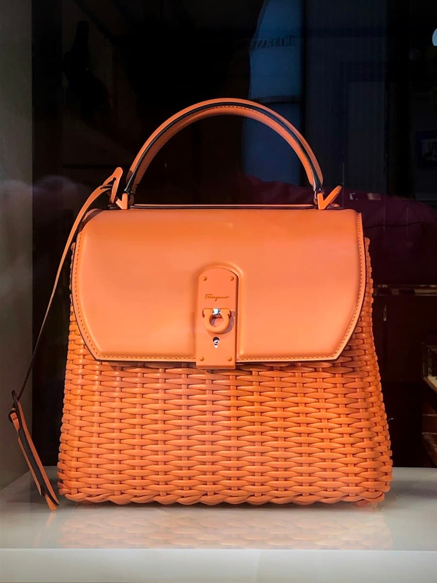 Woven Top-Handle Bag — Tangerine